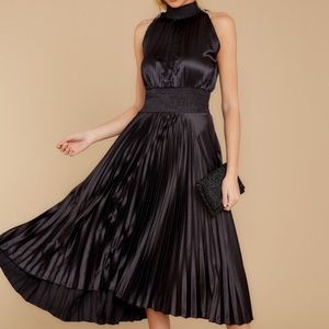 Black Halter Midi Dress